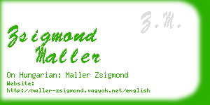zsigmond maller business card